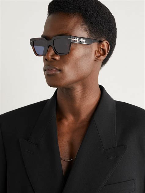 fendi square-frame tortoiseshell acetate sunglasses|FENDI Square.